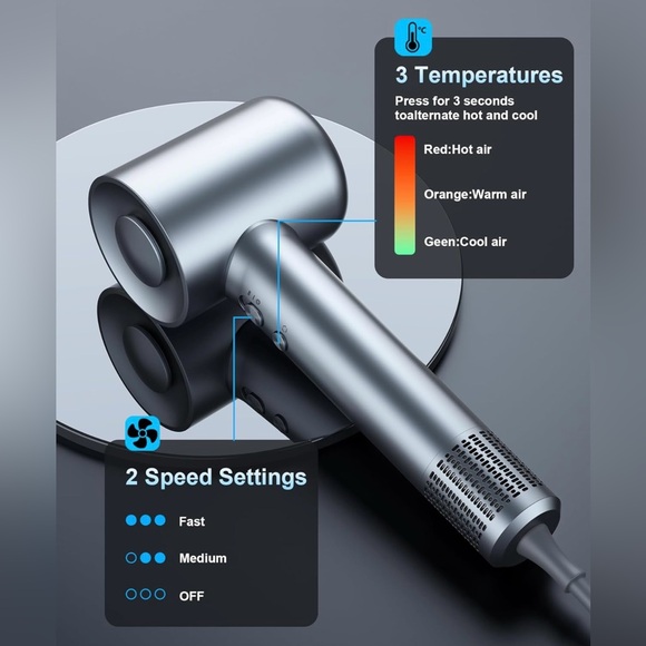 NIB! lonic Sleek Silver Hair Dryer - Picture 6 of 11